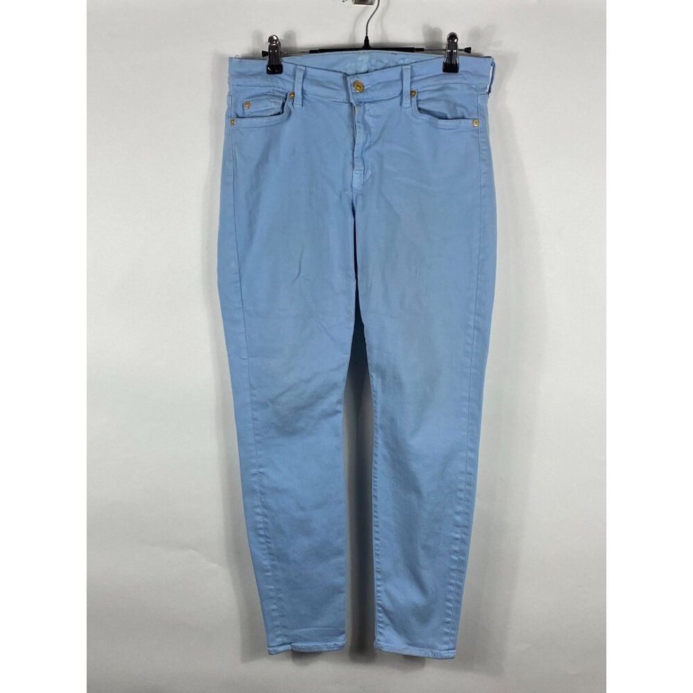 Seven for All Mankind Cropped Skinny Denim Jeans Blue 30x27 Women's F118
